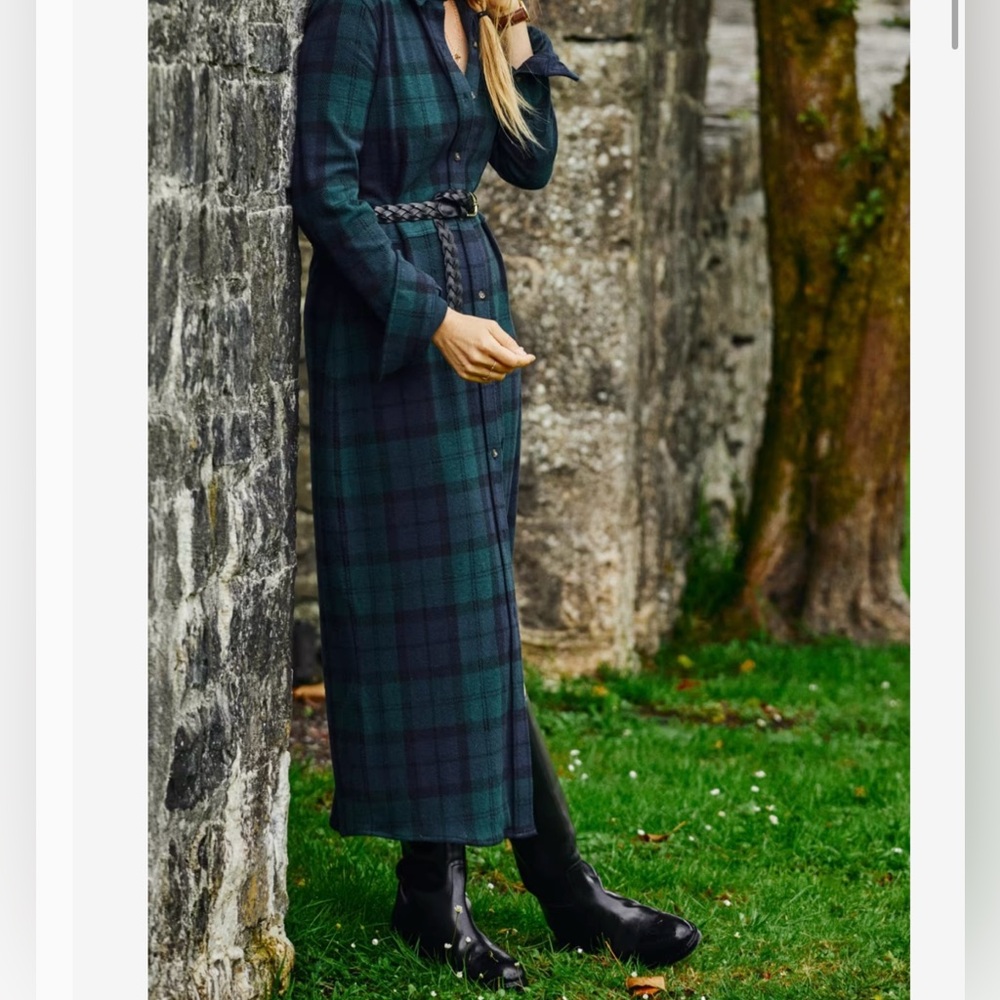Faherty plaid maxi dress medium - tags attached